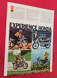 CLASSIC ORIG 1973 HONDA 350 MOTORCYCLES VINTAGE AD - RETRO MOTO