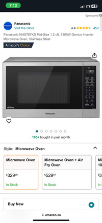 Panasonic 1200w microwave 