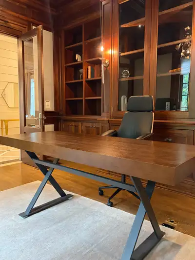 Industrial Style Wood and Metal Desk, View more