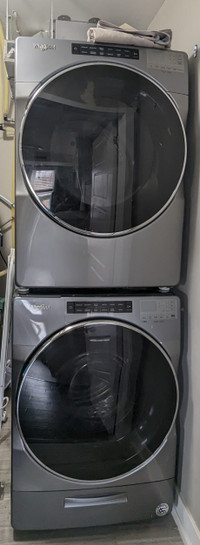 Used Whirlpool washer and dryer with stacking kit