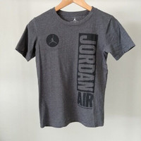 Jordan Nike Grey Cotton T-shirt Logo Boy's Medium