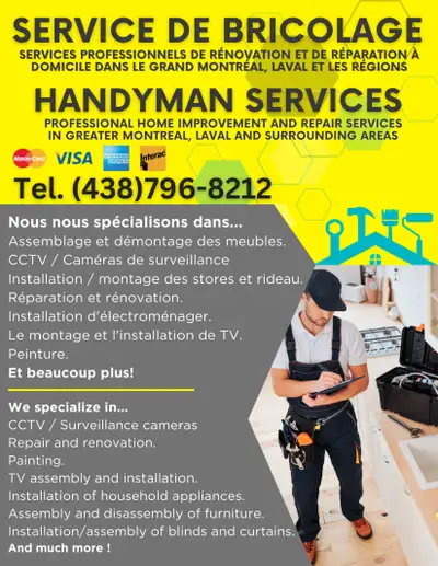 Assemblage de meubles-(438)796-8212-Handyman-Furniture Assembly, View more