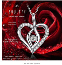 Heart Shaped Pendant & Chain 925 Silver