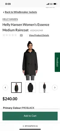 Helly Hansen Women's Essence Medium Raincoat