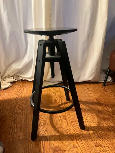 3 x Ikea Dalfred Black Solid Wood Bar Stools, View more