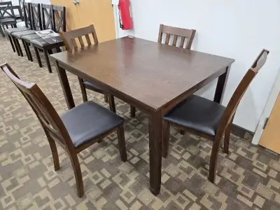 BROWN WOODEN DINING SET , View more