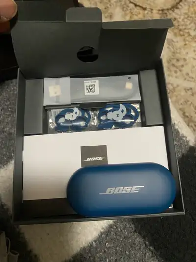 New Bose Sport Earbuds. Baltic Blue colour. Sweat and weather resistant. Up to 5 hours of battery li...