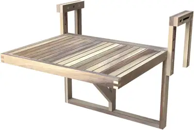 INTERBUILD Balcony Railing Table 24" x 18" Organic White, View more