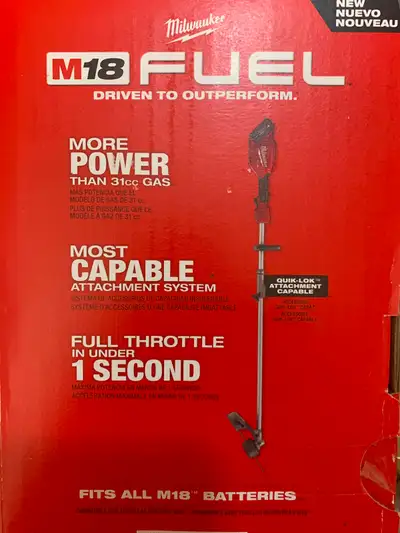 MILWAUKEE M18 FUEL CORDLESS STRING TRIMMER WITH QUIK-LOK, View more