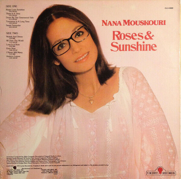 NANA MOUSKOURI 1979 LP Vinyl 33 tours ROSES AND SUNSHINE dans Art et objets de collection  à Ville de Montréal - Image 2