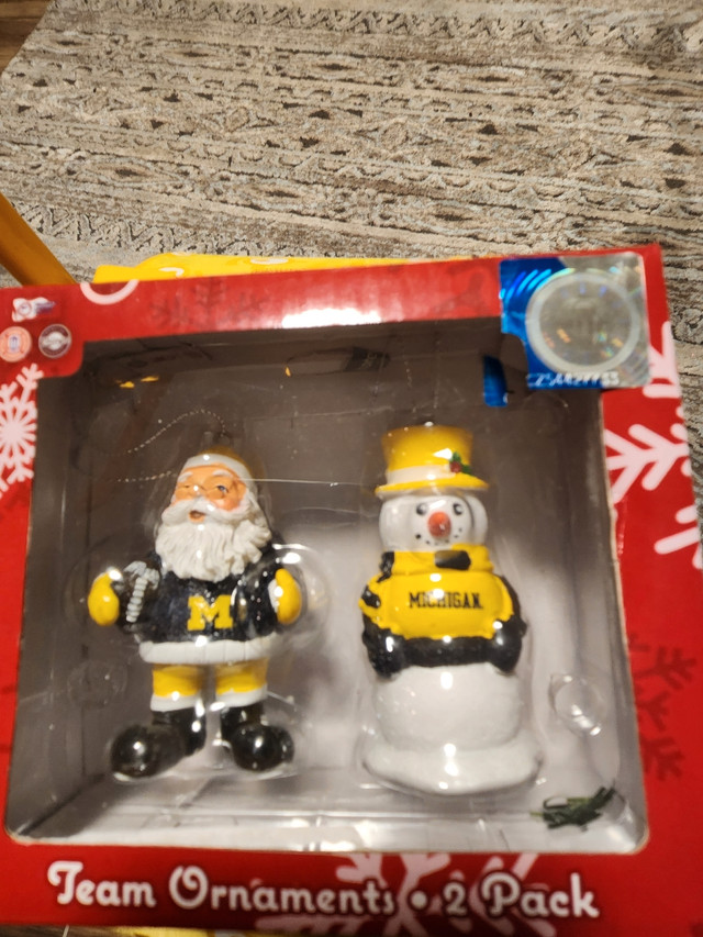 New in Package,  Michigan Wolverine 2 Pack Ornaments in Holiday, Event & Seasonal in Windsor Region