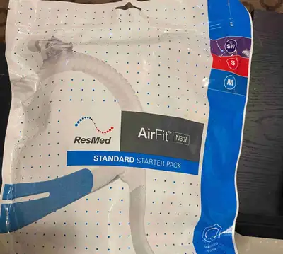 Resmed air fit nasal CPAP set up. (Not including machine) Standard size. New in unopened packaging
