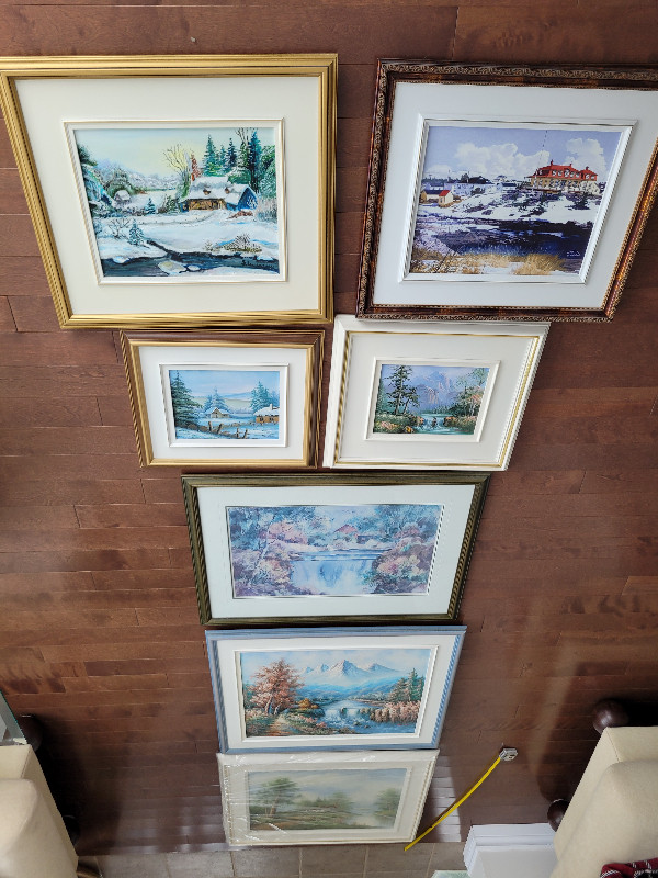 Lot de 7 tableaux originaux de peintres différents, tous signés dans Décoration intérieure et accessoires  à Longueuil/Rive Sud