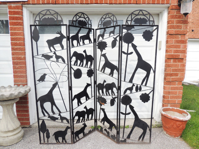 Vintage Wrought Iron Animal Motif 4-Panel Room Divider in Other in Oshawa / Durham Region