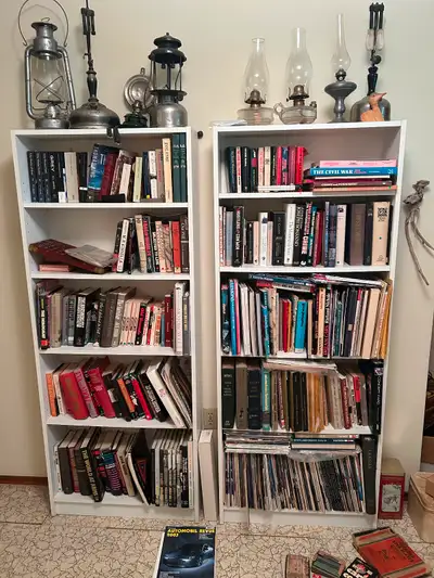 IKEA shelving. White in color. 58”x28”. Great condition. 2 units. $50 each.