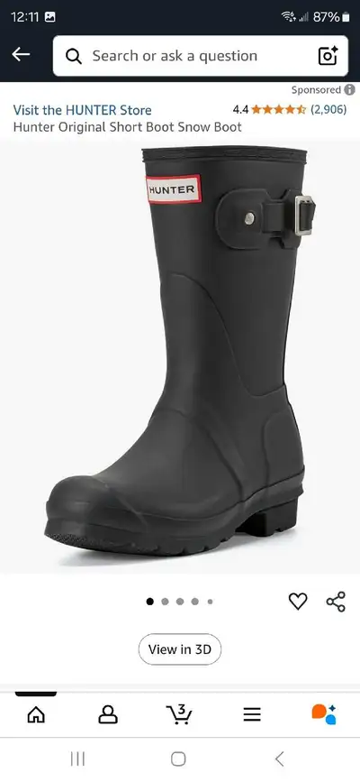 New no box Hunter Original Short Boots size 11