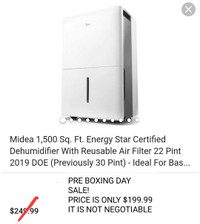 MIDEA 1500SQ FT DEHUMIDIFIER FOR ONLY $149.99