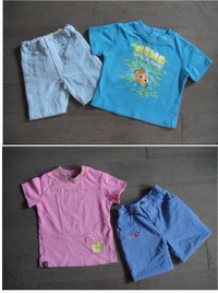 Two Set 4 pic Baby Girl NEMO shirt & BOB der bar  short 18-24M