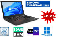 Lenovo Thinkpad X280, core i7-8ème Gén,16GB,500GB SSD,Windows 11