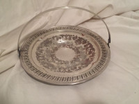 ANTIQUE VIKING SILVER PLATE WITH  HANDLE FROM CANADA FOR SALE .