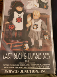 Indygo Junction Doll Cloth Sewing Pattern Lady Bugs