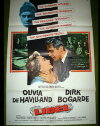 RARE ORIGINAL 1959 LIBEL COURTROOM LAW MOVIE THEATER POSTER NM