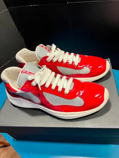 Authentic Prada Men’s Red Sneakers Size 9 w/ Box OBO, View more