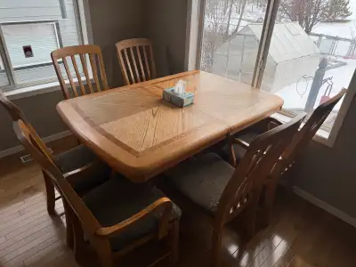 Oak Dining Table with 6 Chairs, View more