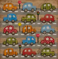 Cars Poly Paper Photography Backdrop. New. 7ft wide x 5ft tall