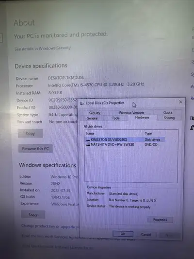 Dell Optiplex 3020 business desktop i5-4570 Intel CPU, 8GB DDR3, Win10Pro, 240GB SSD Kingston, Built...