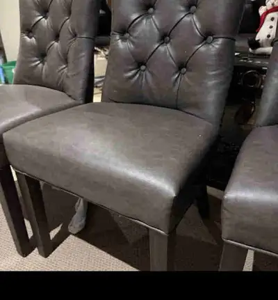 faux leather urban barn dinning chairs, View more