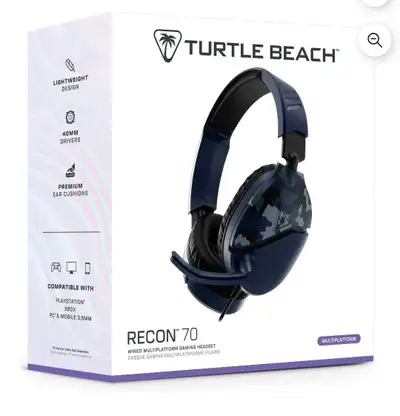 Get ready to game with this new Turtle Beach Recon 70 gaming headset, featuring high-quality 40mm sp...