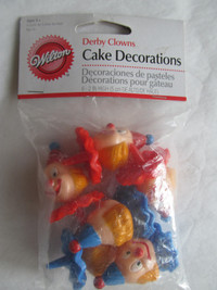 Derby CLOWNS, cake toppers by Wilton, birthday cake