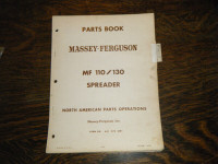 Massey Ferguson 110, 130 Spreader  Parts Book Manual