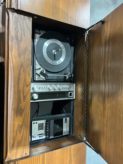 1980s stereo radio phonograph cabinet, View more