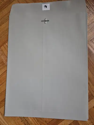 10" x13" Light Grey, Gummed, Clasp Envelopes a box of  100, View more