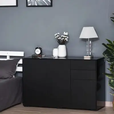 Kitchen Sideboard Storage Cabinet, Modern Coffee Bar with Push-Open Design and 2 Drawers for Living...