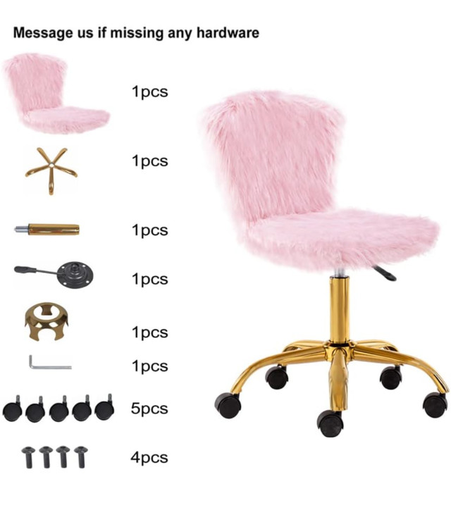 Chaise de bureau NEUVE / NEW Pink office chair dans Chaises, Fauteuils inclinables  à Laval/Rive Nord - Image 2