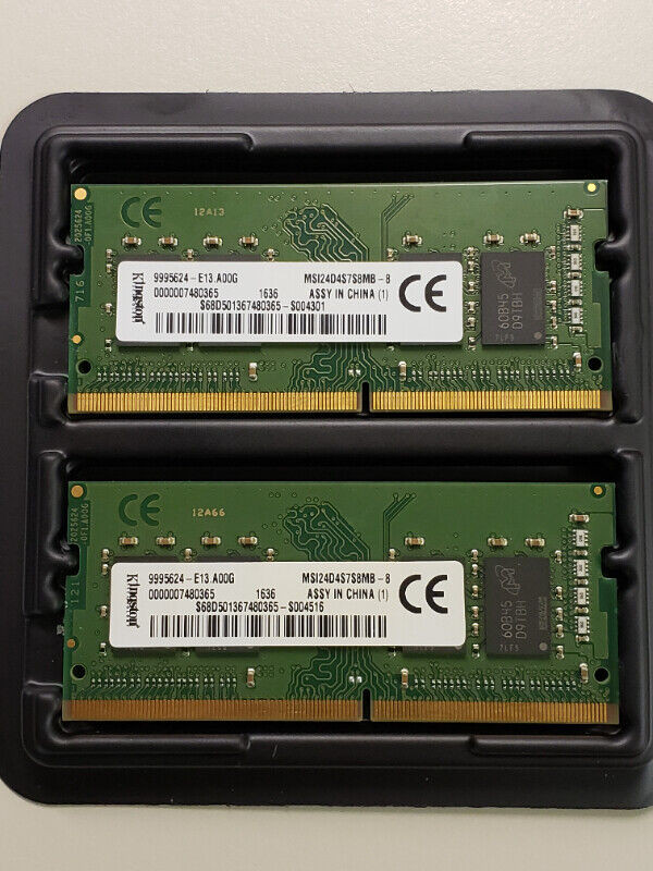 Kingston 8GB 2400MHz DDR4 Non-ECC CL17 SODIMM 1Rx8 dans Composants de système  à Ouest de l’Île