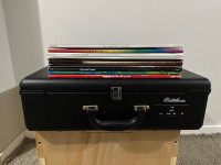 Electrohome portable record player & records