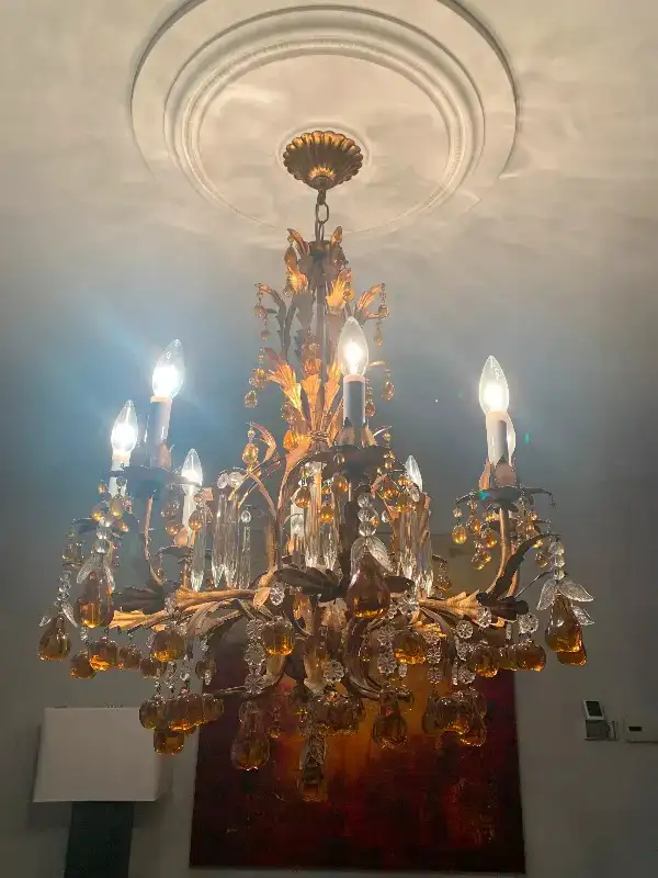 SALE All ORIGINAL Vintage Italian Gold Gilt FRUIT CHANDELIER in Indoor Lighting & Fans in Markham / York Region - Image 3