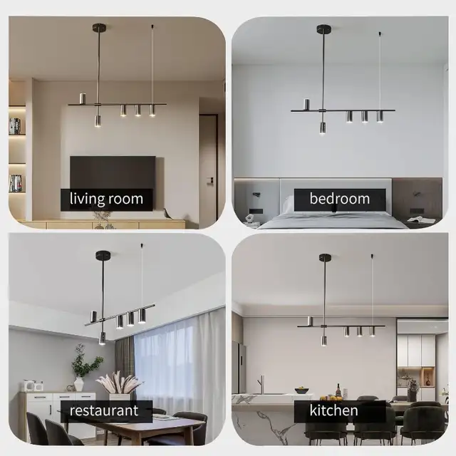 Modern Black LED Hanging Chandelier Light for Kitchen Island in Indoor Lighting & Fans in Mississauga / Peel Region - Image 6