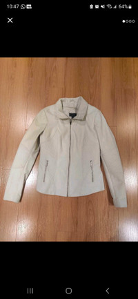 Danier White Leather Jacket