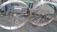 40" tall steel wheels (dock wheels) or decor with axles