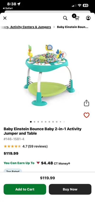baby Einstein bounce baby 2in1 activity jumper and table, View more
