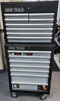 Gray Tools Top Chest & Roller Cabinet 15 Drawers