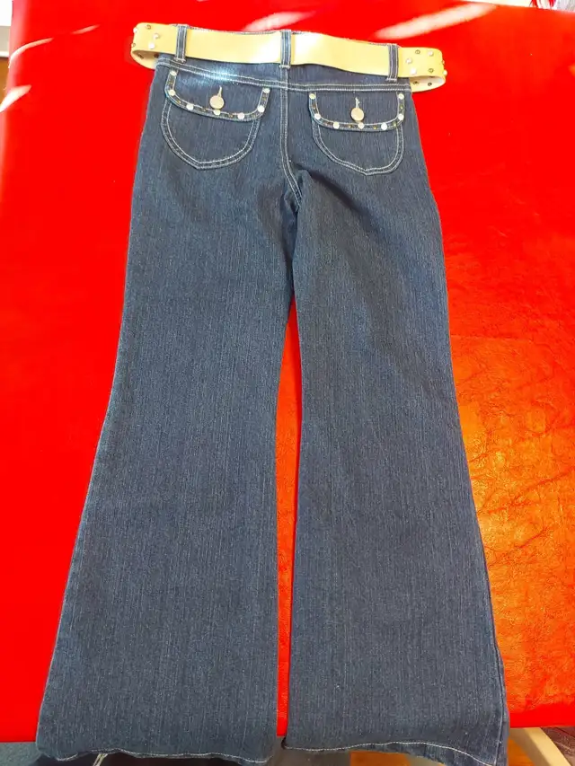 Girls Jeans Pant w belt - size 8 in Kids & Youth in Oshawa / Durham Region - Image 4