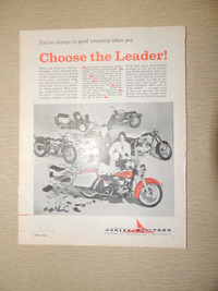 Collectible Harley-Davidson magazine ads