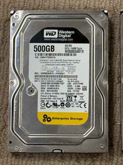 500GB SATA disk (assorted), View more