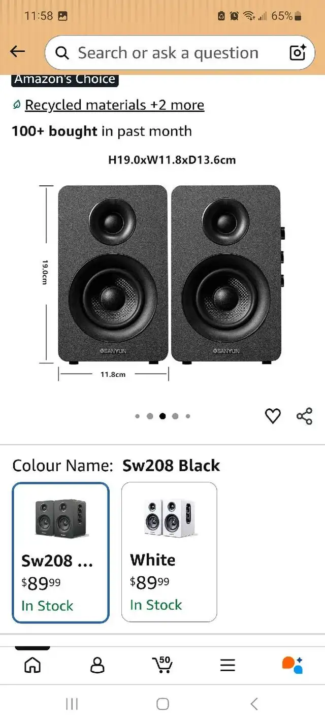 Sanyun SW208 Bluetooth 5.0 Bookshelf Speakers brand new in Speakers in London - Image 6